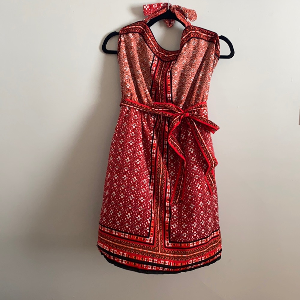 Red printed dress (White House black market)